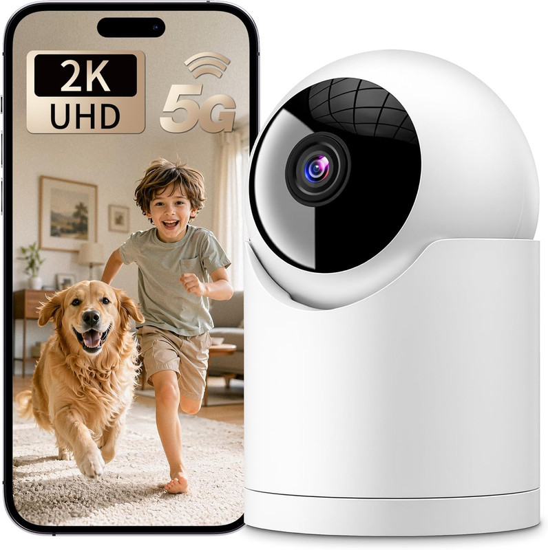 1Pack Indoor Cameras for Home Security Indoor/Outdoor/Baby/Pet 2Kuhd Auto Track