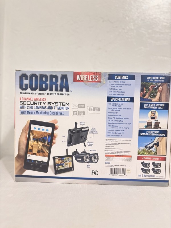 COBRA 4 Channel Wireless Surveillance System Brand New Open Box Free Shipping gallery