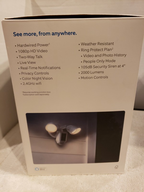 Ring Floodlight Cam Plus Surveillance Camera - White - NEW gallery