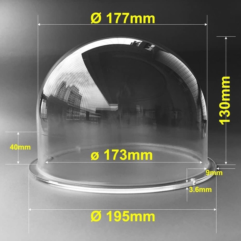 Acrylic Dome Cover 7.67-Inch for Security Cameras - Night Vision & Weatherproof gallery
