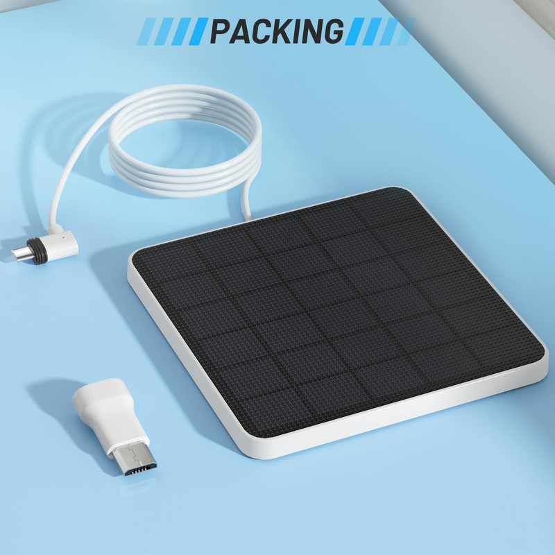 4W Solar Panel for Security Cameras, IP65 Weatherproof, Replace 2W Panel, Contin gallery