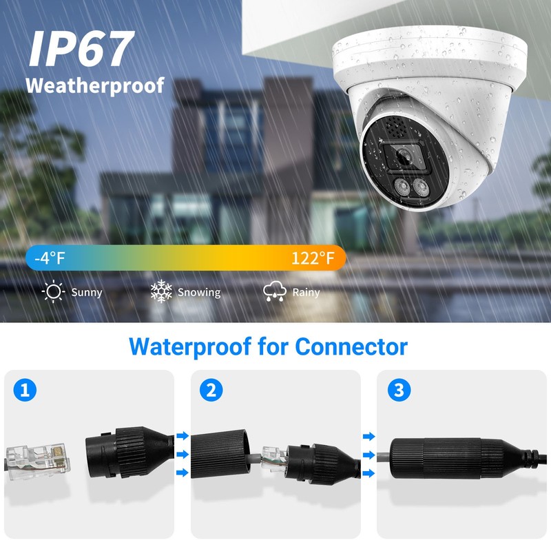 VIKYLIN Turret POE 24H Full color 6MP/8MP 4K Network CAMERA MIC&Speaker Outdoor gallery