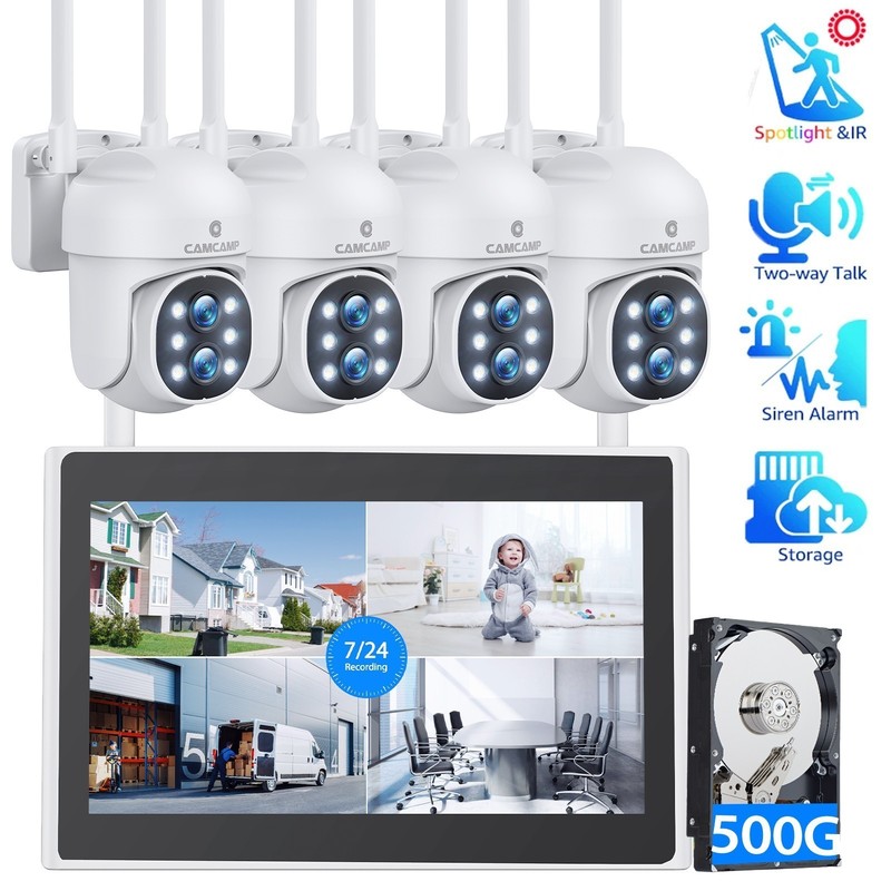 10CH Wifi Wireless Security Camera System Outdoor Home Night Vision Cam 10X Zoom