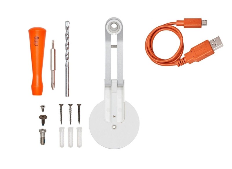 RING – Mount for Stick Up Cam, Screws, Charging Cable, ScrewDriver AND Drill Bi