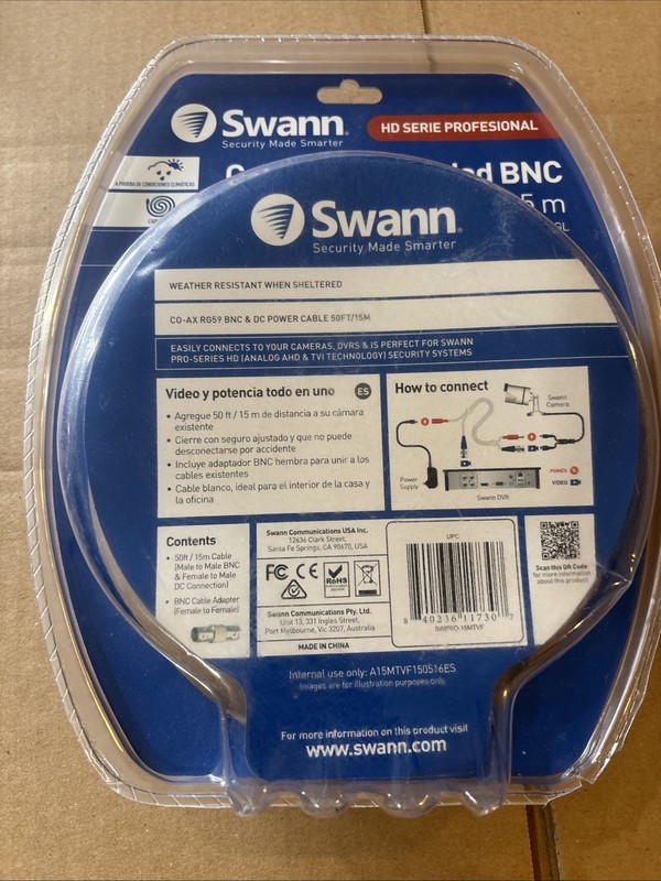 NEW Swann BNC Security Cable 50ft/15m Pro Serie HD for DVR POWER+VIDEO 2 IN 1 gallery