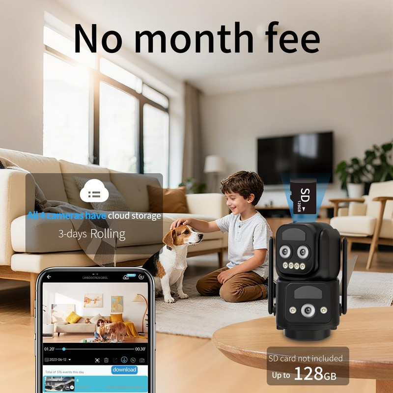 Cameras Wirelss Outdoor Solar Powered for Home , 360 View Outside ,Motion Det... gallery