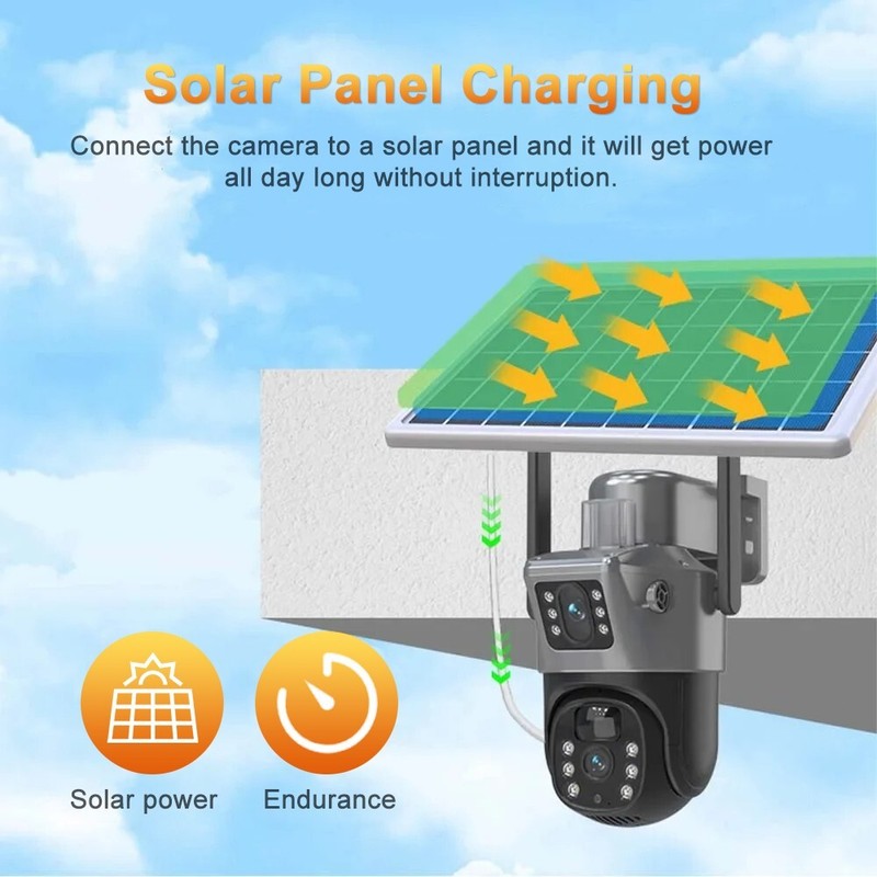WIFI 4MP Wireless Solar Camera Outdoor Motion Night Vision Security Surveillance gallery