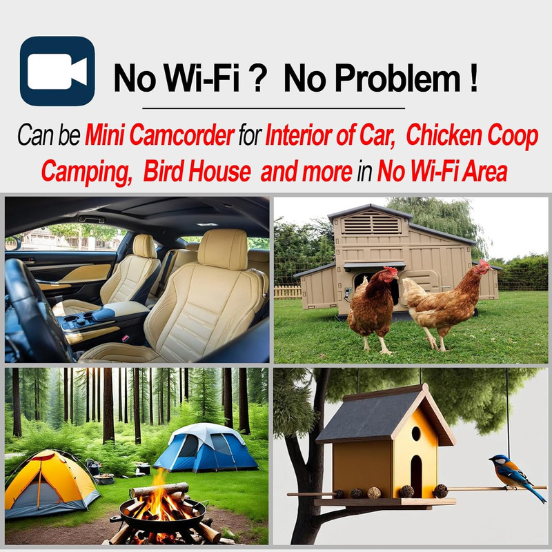 W-A2 Wi-Fi Magnetic Wireless Cameras for Home Security, No Wifi Video Recorder w gallery
