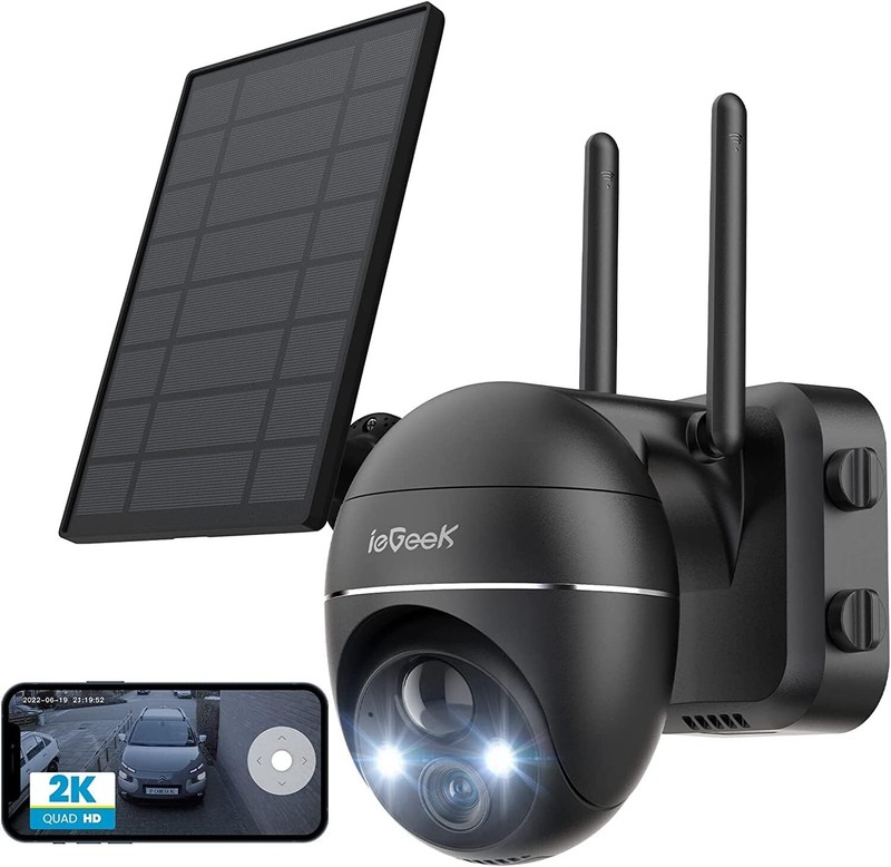 ieGeek Security Cameras Wireless Outdoor 2K WiFi 360° PTZ Solar/Battery Powered gallery