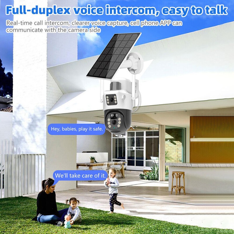 Dual Lens HD 4K WiFi IP Camera Wireless Outdoor CCTV PTZ Home Security IR Cam gallery
