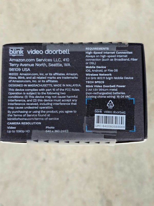 Blink Video Doorbell (2023), Two-way audio, HD video, motion and chime alerts gallery