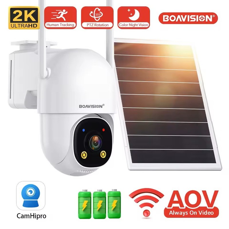 24 hours Continuous Recording AOV WIFI Solar Auto Tracking Security Cameras