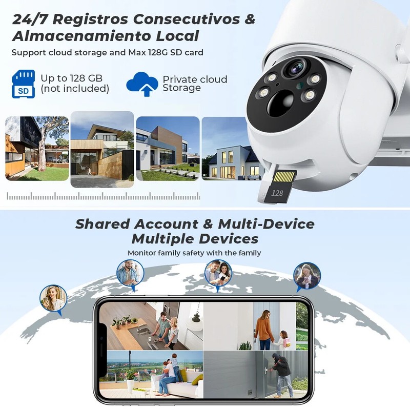 8MP 4K Solar IP Camera Outdoor 4MP 2 Lens WiFi Solar Panel CCTV Security Camara gallery