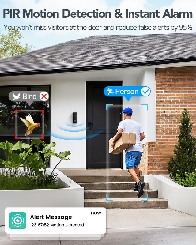Battery Doorbell, 180° Head-To-Toe Video, Live View with Two-Way Talk, No Monthl gallery