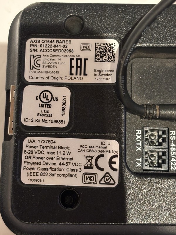 AXIS Q1645 Fixed Network Camera with Fujinon Lens - TESTED & UPDATED V/G CON gallery
