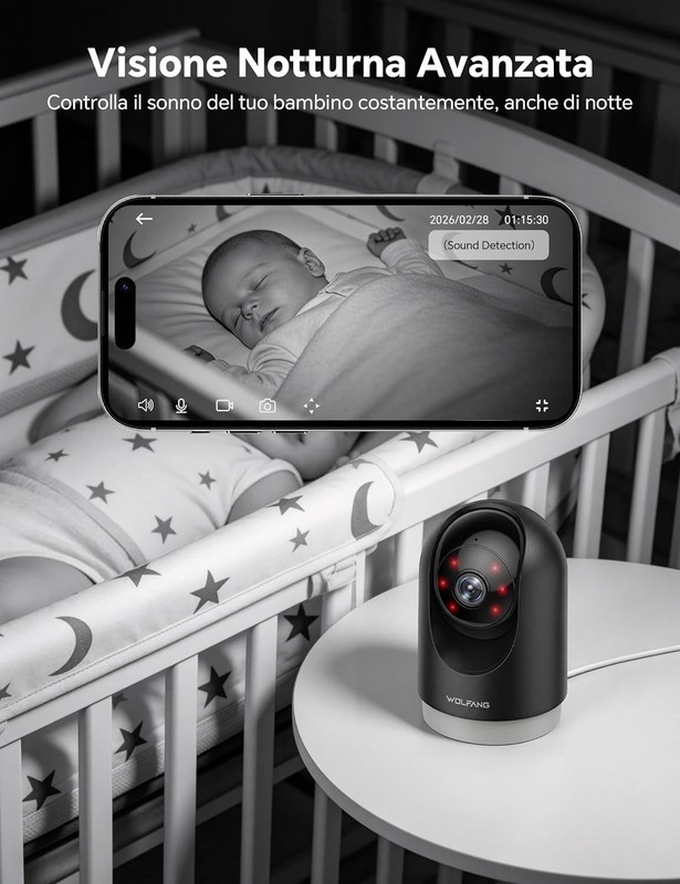 WOLFANG 2K Indoor Wi-Fi Camera, Motion Detection, 2 Camera Kit gallery