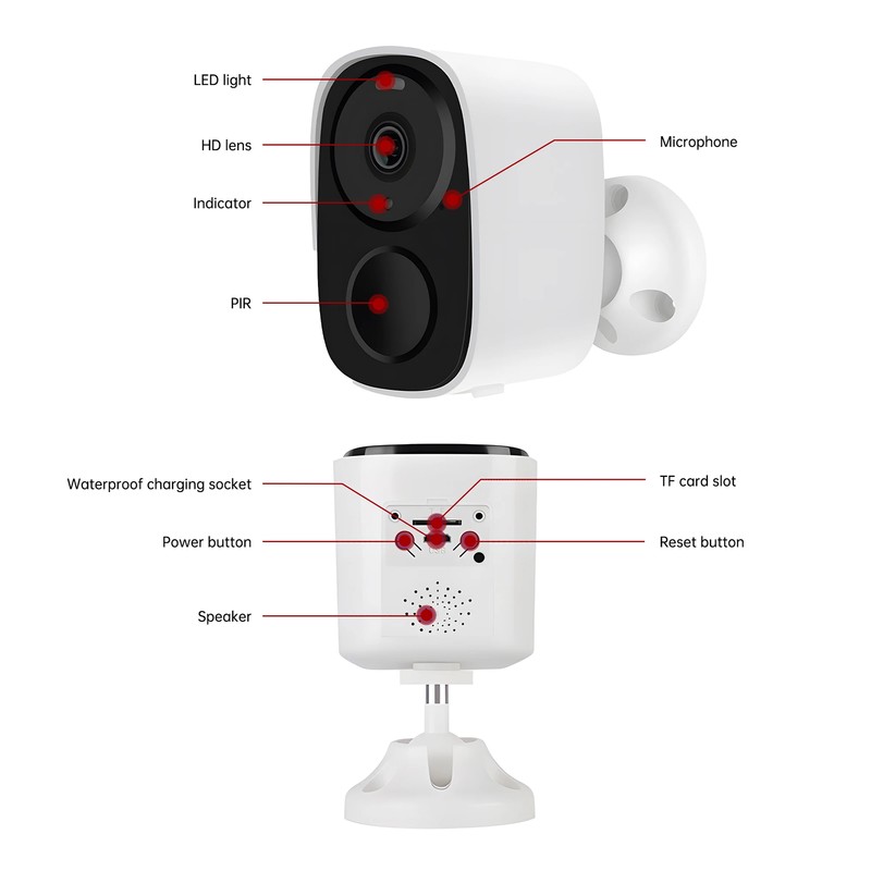 4MP WiFi Solar Battery Camera Outdoor PIR Human Detection Security Surveillance gallery