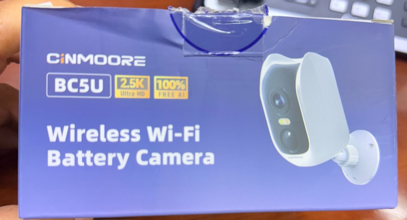 CINMOORE BC5U Wireless Wi-Fi Battery 2.5K UHD IP Camera Color Night Vision