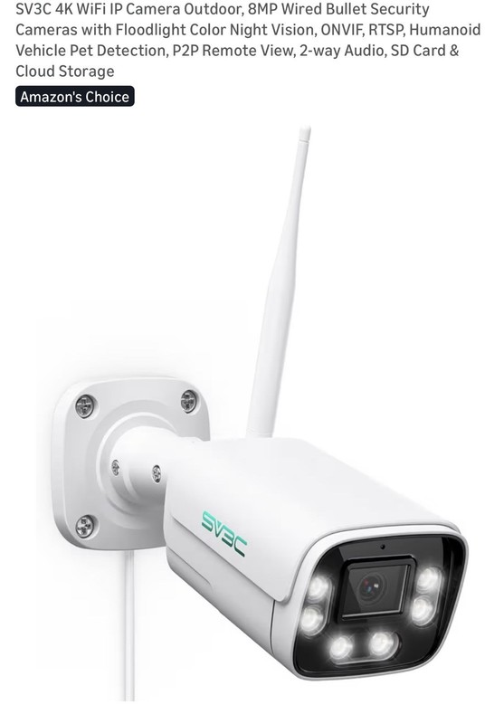 WiFi Wireless Security Camera Outdoor, SV3C Full HD 1080P Home Security IP IP66