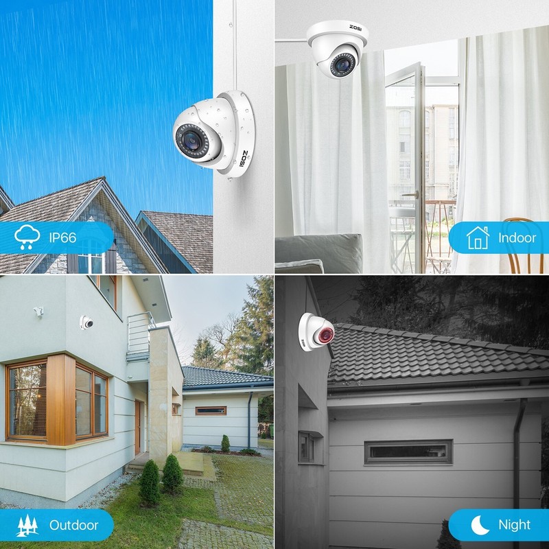 ZOSI 1080P Security Camera 2.0MP Outdoor CCTV Outdoor Surveillance 3000TVL Dome gallery