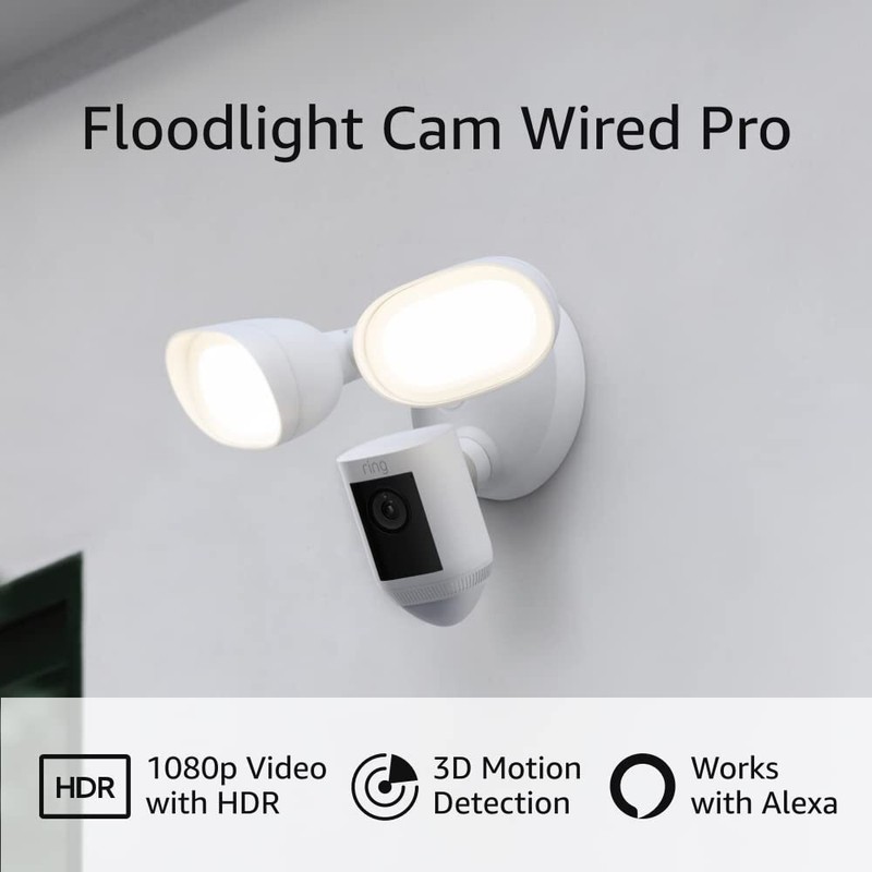 NEW Ring Floodlight Cam Wired PRO WHITE - Bird Eye View 3D LATEST MODEL CAMERA