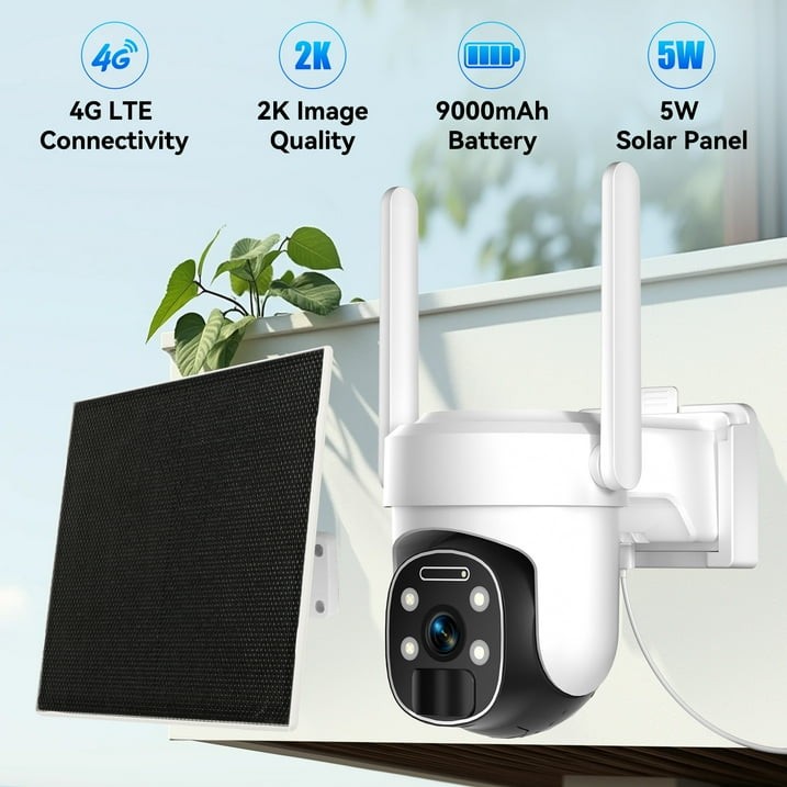 4G LTE Cellular Security Camera Outdoor 360° Viewing, PIR Motion Sensor gallery