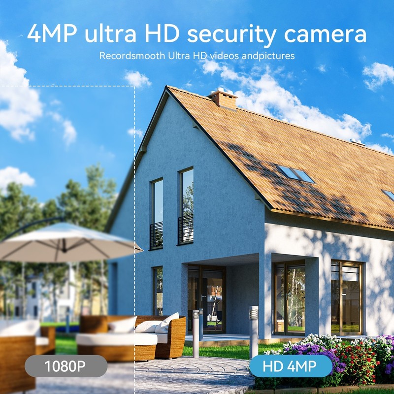 Solar&Battery Outdoor Wireless Security Camera System with Monitor WIFI PTZ PIR gallery