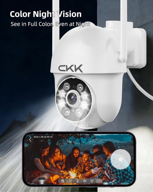2K Security Cameras Outdoor 2Pack, 2.4G/5G Wireless Home Security Cameras, 36... gallery