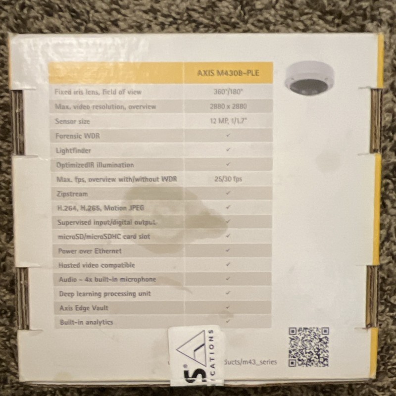 Axis M4308-PLE Mini Dome IP Camera 2880x2880 PoE Built-In Mic White gallery