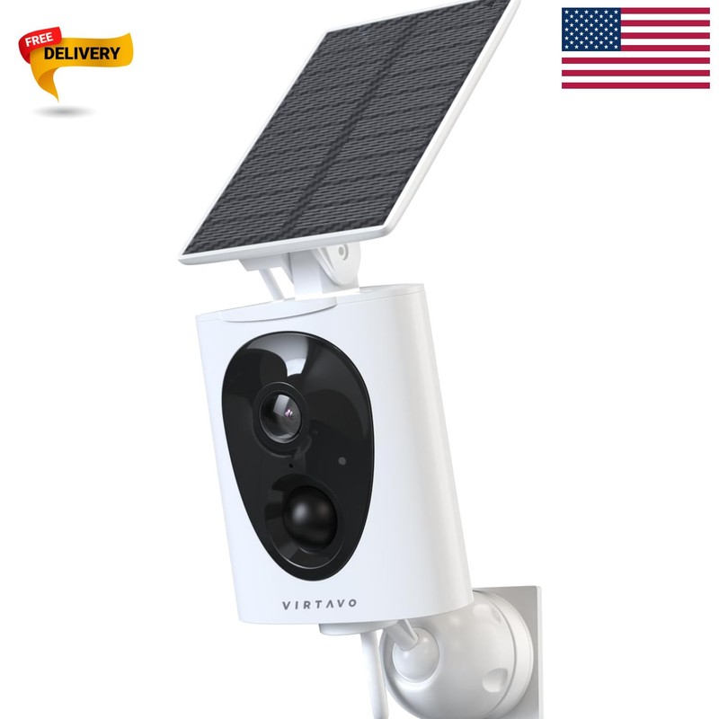 Weatherproof Solar Security Camera – 2K QHD, 2-Way Audio & PIR Motion Detection