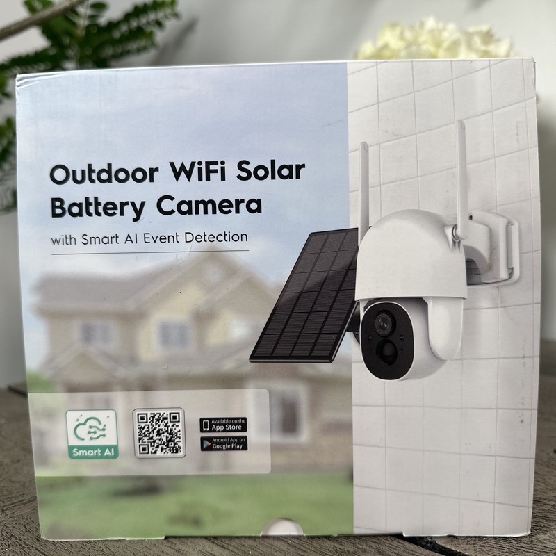 3MP Solar Powered Outdoor Smart Cam Wifi 2K FHD Motion Night Vision 2 Way Audio