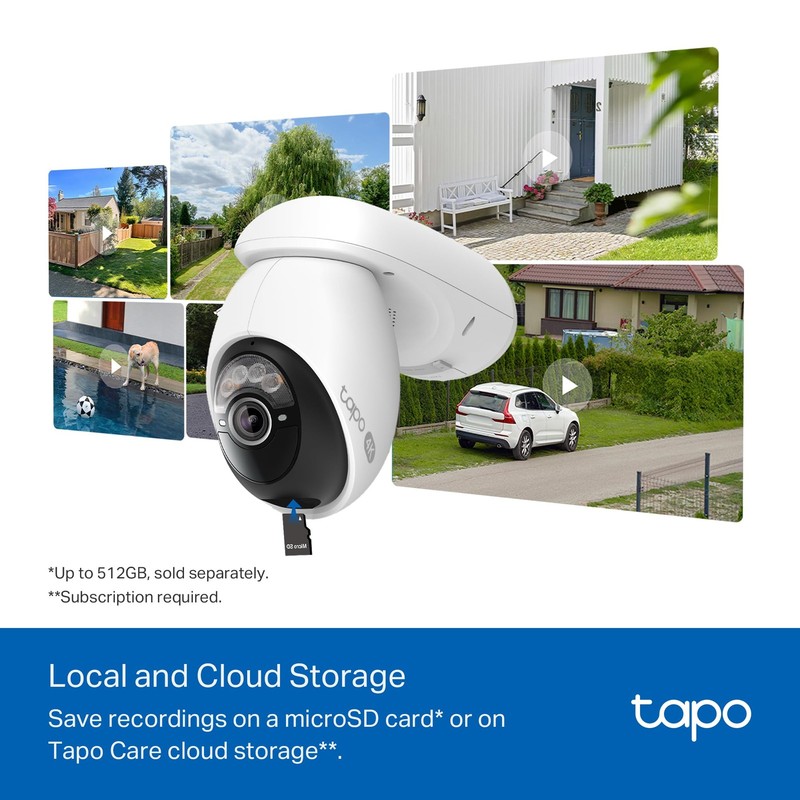 Tapo 4K Outdoor Camera Wireless, Battery Camera w/Solar Panel, 360° gallery