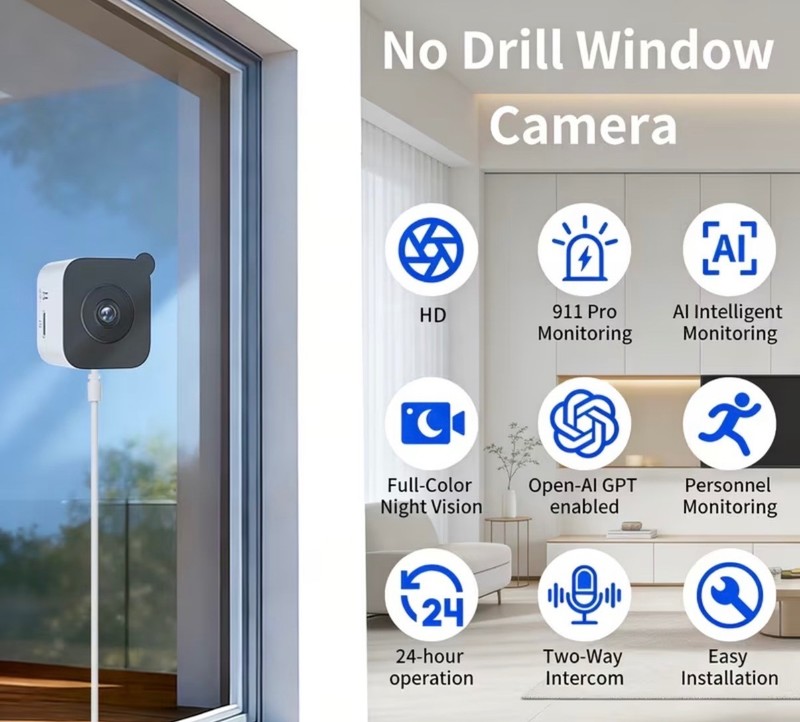 1pc of High-Definition 6MP Window Security Camera, Smart Indoor Wifi Camera!