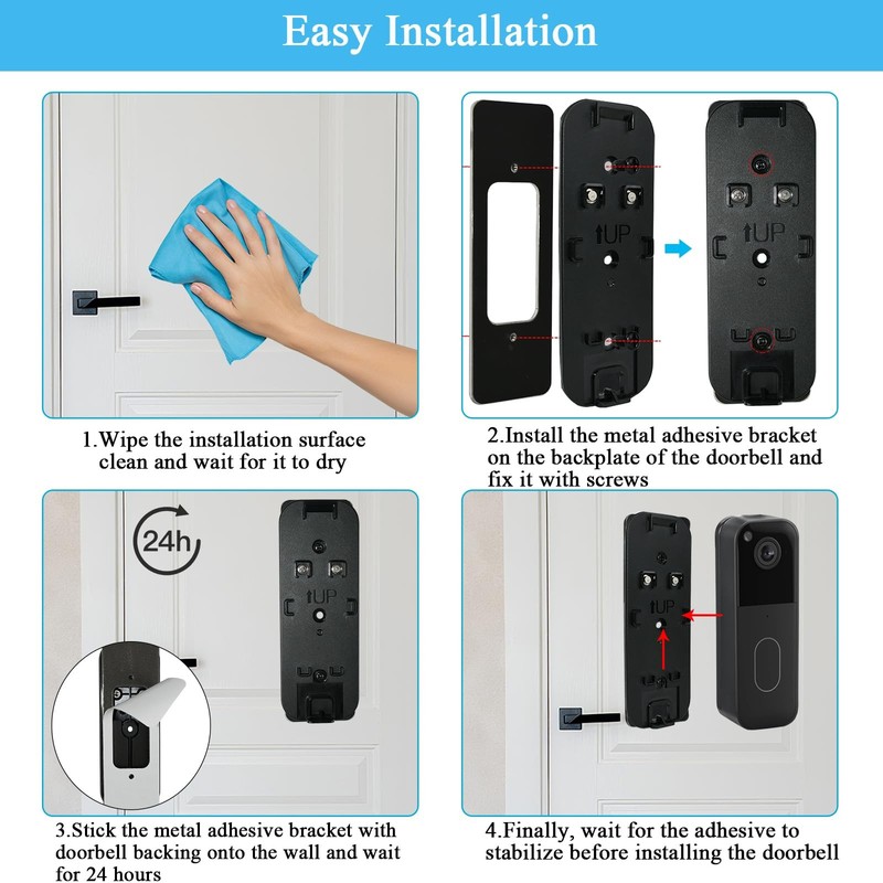 No Drill Doorbell Mount Compatible with Blink Video Doorbell (2025 2nd Gen),B... gallery