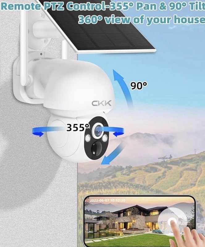 CKK Wireless Security Camera System: 4 Outdoor 5MP PTZ CamerasUSED LOOK NEW gallery