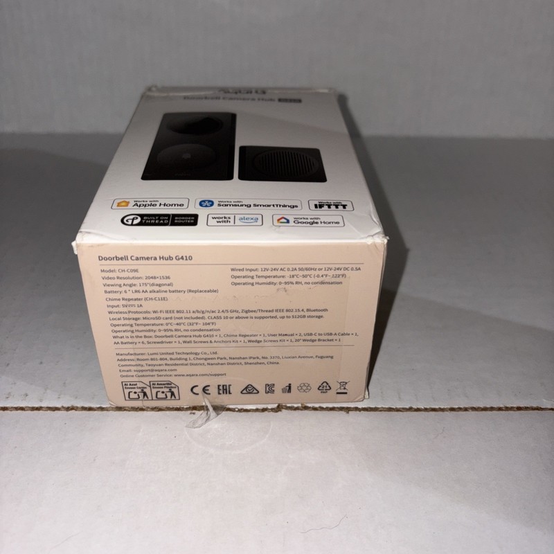 Aqara - Video Doorbell Camera - Wired/Battery Powered - Hub G410 Select - Black gallery