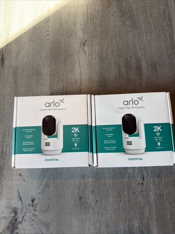 Arlo Essential Pan Tilt Indoor Security Camera 2K (2025 Release) — 2 Packs