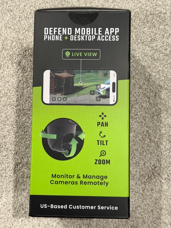 Defend by Tactacam 360 Cellular Security Camera DFD-PTZ01 With Battery Pack -NEW gallery