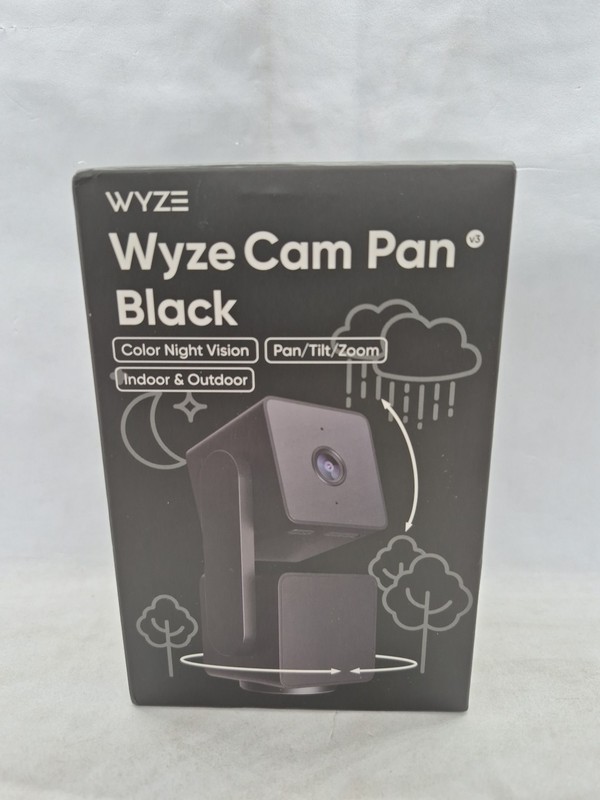 Wyze – Pan v3 Indoor/Outdoor Pan/Tilt/Zoom 1080p Security Camera – Black New