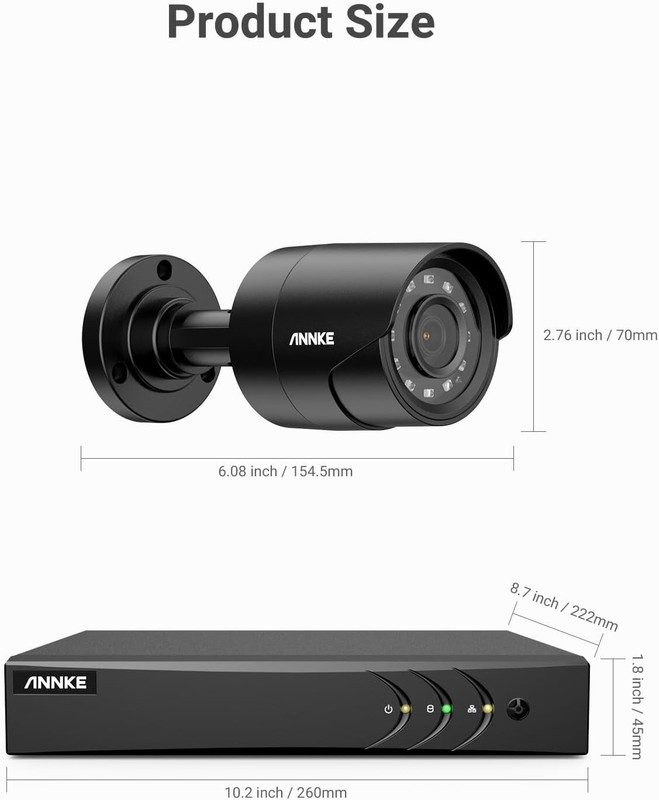 8CH H.265+ 3K Lite Surveillance Security Camera System with AI Human/Vehicle ... gallery