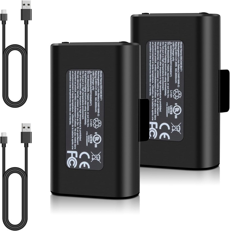 2-Pack Rechargeable Batteries for Simplisafe Wireless Outdoor Security Cameras, gallery