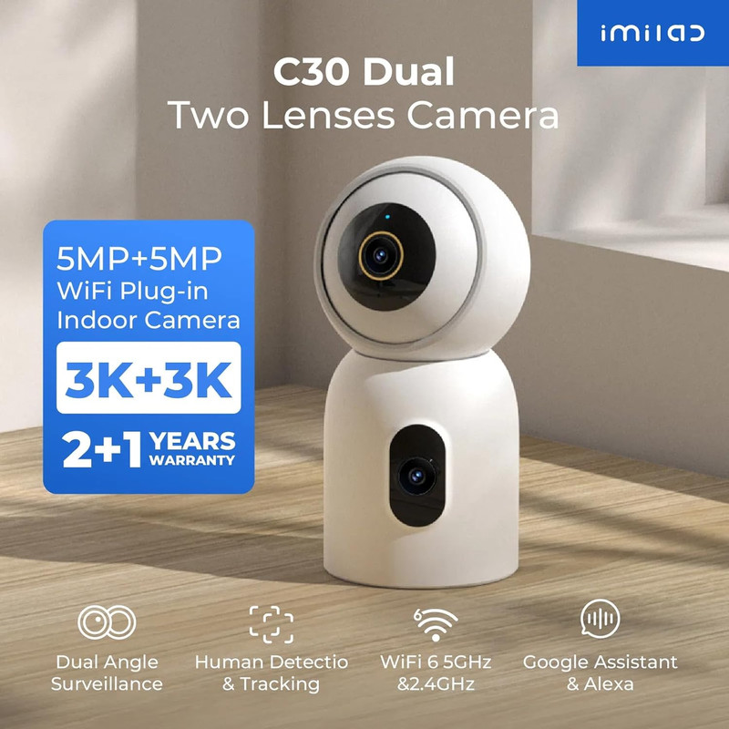 3K Dual Lens Security Camera for Pets & Babies, Color Night Vision, Two-Way Audi gallery