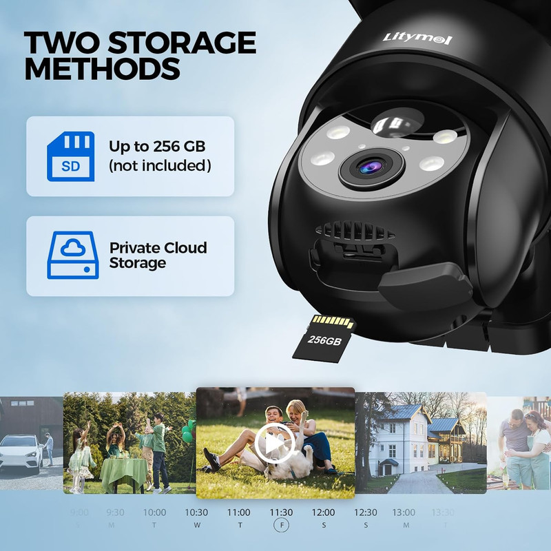 2K 2.4G Wifi Security Cameras Wireless Outdoor, 360° View Solar Cameras for Home gallery