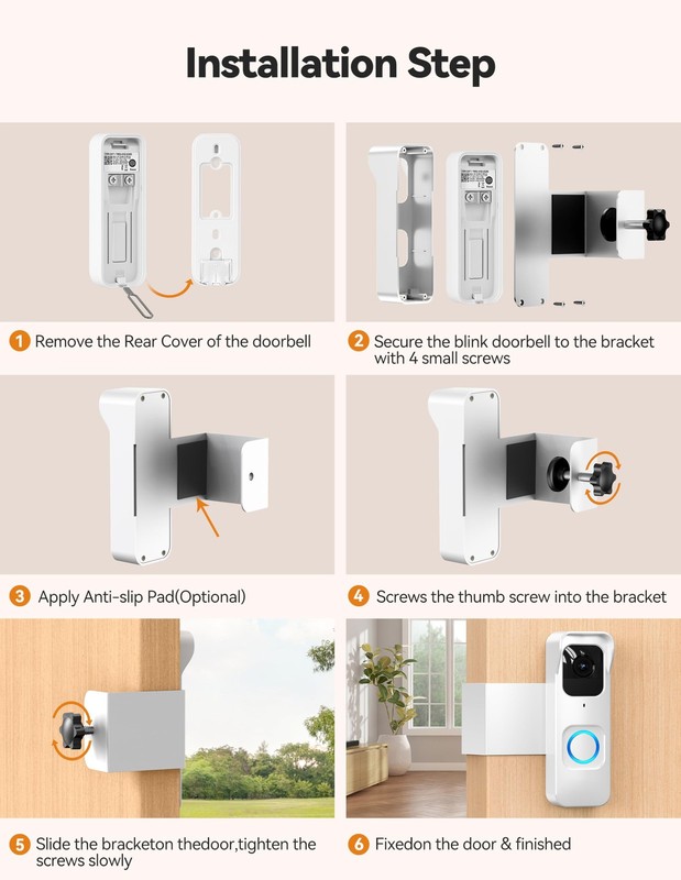 Anti-Theft Blink 1st Gen Doorbell Mount Bracket Wide-Angle(Only for 1st Gen V... gallery