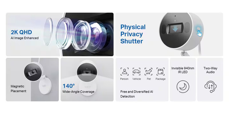 TP-Link - Tapo Indoor 2K Wi-Fi Security Plug-In Camera with Automated Privacy... gallery