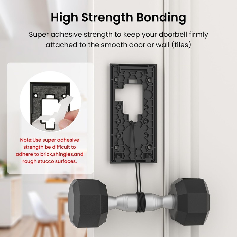 No-Drill Adhesive Doorbell Mount Compatible with Video Doorbell (2nd Generati... gallery