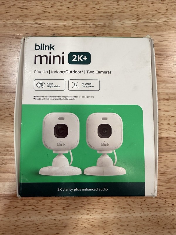 blink mini 2k+ cameras - 2 Cameras -Indoor/Outdoor