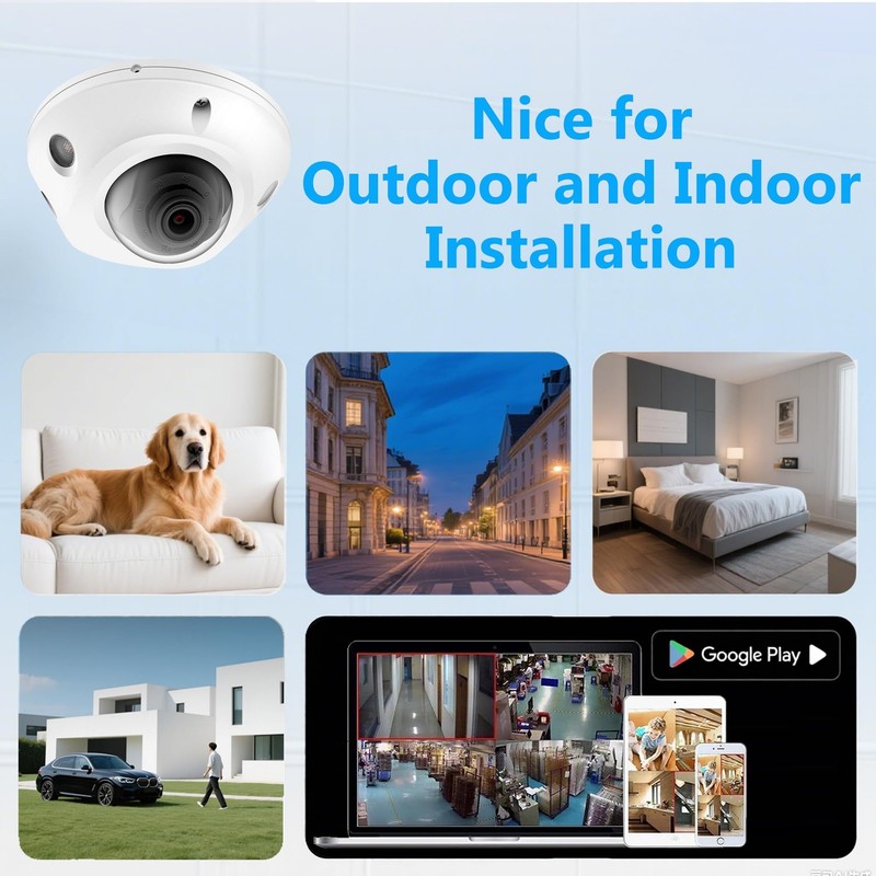 4K 8MP Mini Low Profile Dome PoE IP Indoor 98 Feet Night Vision, 2.8mm Lens 1... gallery