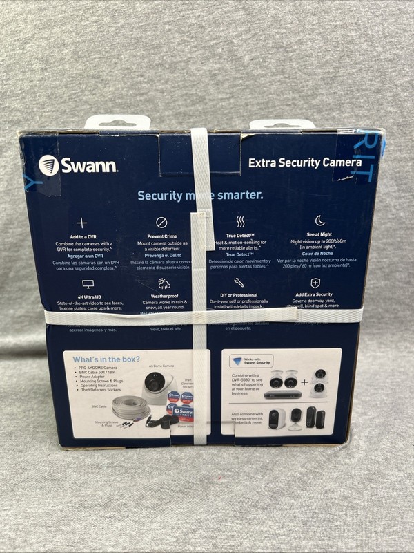 Swann Extra Home Security Camera 4K Ultra HD Night Vision, new open box gallery