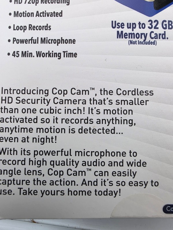 Atomic Beam Cop USB Cam Motion Activated 720p Wi-Fi IP Camera Blue 8GB microSD gallery